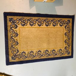 Small Runner Rug With Blue And Brown Design 45.5'x30.5' (Basement Back)