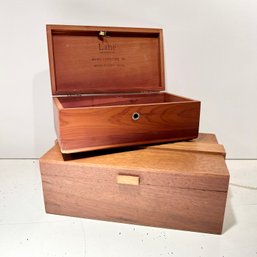 Pair Of Wooden Boxes: LANE Furniture Box (BSMT)