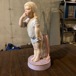 Vintage Porcelain Bisque Girl Sculpture (Basement)