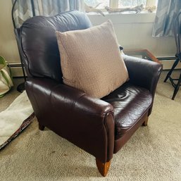 Brown Vinyl Reclining Chair With Wedge Pillow (Living Room)