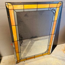 Vintage Stained-Glass Effect Wall Mirror (Downstairs Hall)