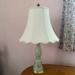 Vintage Light Blue Painted Floral Lamp (Bedroom 1)
