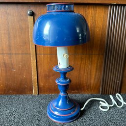 Vintage Blue & Red Metal Lamp - See Description (BR)