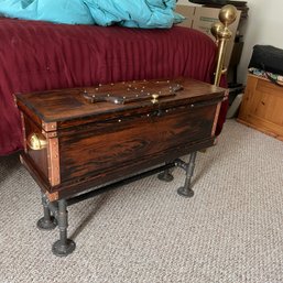 Unique Wooden Chest On Industrial Pipe Stand (BR 1)