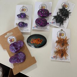 Spooky Hair Clips And Floral Pin (OA)