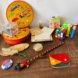 Assorted Vintage Toy Lot - Gyrosphere, Pez, Wood Puzzles, Rubiks, And More! (Loc: B7)