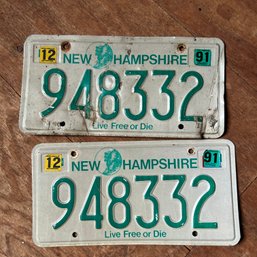 Pair Of NH License Plates (Attic)
