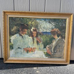 Beautiful Vintage Signed Framed Art, 'Portrait Of My Daughters' By Frank W. Benson (KG)