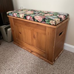 Small Wooden Storage Bench With Cushioned Top (BR 1)