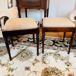 Pair Of Vintage Upholstered Stools (Living Room)