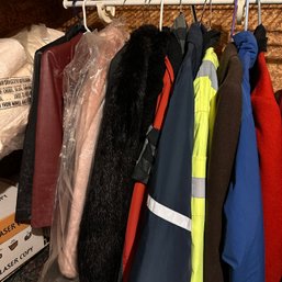 Outerwear Lot, Some Vintage - Leather, L.L. Bean, Anne Klein, And More (Basement Closet)