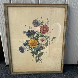 Vintage Framed Botanical Floral Art (KG)