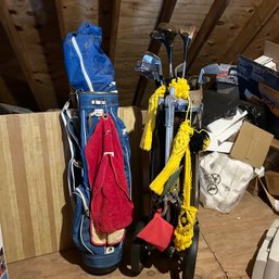 Two Sets Of Vintage GOLF CLUBS With Bags, Inc WALTER HAGEN & BROWNING (attic)