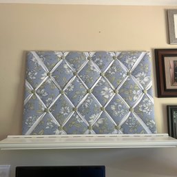 White Floating Shelf With Fabric Memo Board (craft Room)