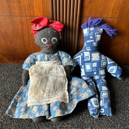 Pair Of Vintage Handmade Dolls (BR)