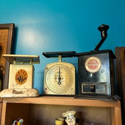 Vintage Kitchen Scales, Coffee Grinder, Timer, Matches Holder (kitchen)