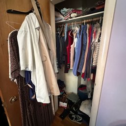 Vintage Ladies Clothing Lot Including Sweaters, Shoes, Jeans, & More (Master BR)