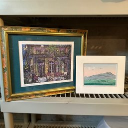 Art Lot Including Mount Monadnock Landscape & Framed Henry Faulkner Piece (Basement Shelf)