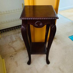 Tall Dark-Finish Wood Accent Table (Bedroom 2)