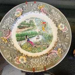 Vintage Weeki Wachi China Plate With Mermaids! (Kitchen)