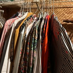 Lot Of Assorted Women's Blouses, Many Vintage And Many 100 Silk (Basement Closet)