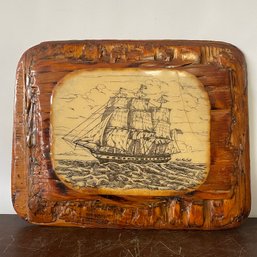 Vintage Lacquered Ship Wood Art By Alan McBain #1 (NH)