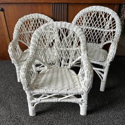 Trio Of Doll Sized Wicker Chairs - See Description (BR)