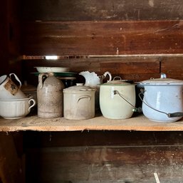 Mixed Lot Of Vintage Jugs, Pitchers, Canisters, Pots, And Jars (zone 5)