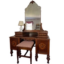 Vintage Wooden Vanity With Bench Seat (Garage)