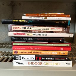 Assorted Cookbooks Including Williams Sonoma, Food Network, Emeril, & More (Basement Shelf)
