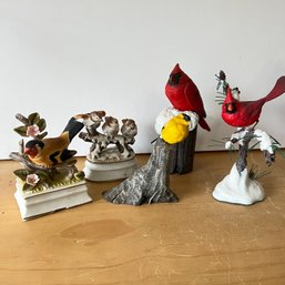 Vintage Bird Music Boxes And Figures (NK)