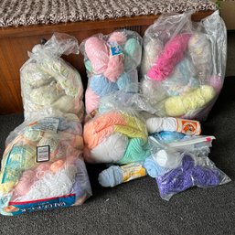 Large Lot Of Yarn Plus Already Started Blanket Project (BR)