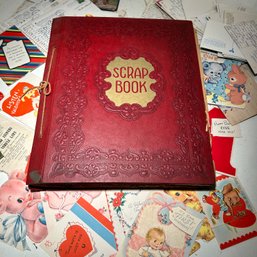 Vintage Baby Scrapbook With Huge Collection Of Vintage Greeting Cards, Some Unused (BSMT)