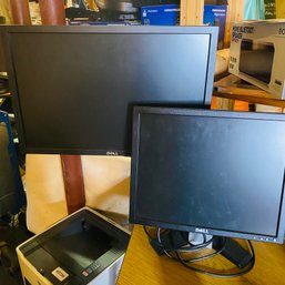 Two Dell PC Monitors With One Fleximount Desktop Monitor Mount (Basement Left)