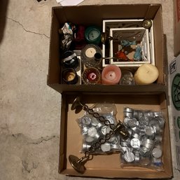 Assorted Candles, Tea Lights, Bird Figurines, And More (Basement Closet)