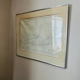 Antique Barnstable Harbor Nautical Chart In Frame (Living Room)