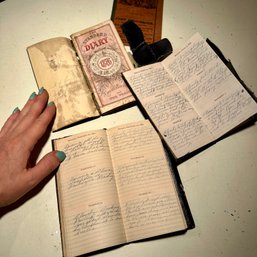 Three Antique Diaries, Filled Out, Plus Grocery Account Book, 1876, 1878, 1882 (BSMT)