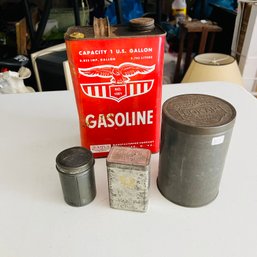 Vintage Eagle Gasoline Canister And Other Tins (NK)