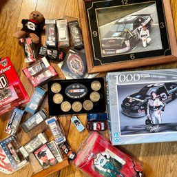 Massive NASCAR Lot! Including Commemorative Coins, Clock, Model Cars, And More (office)