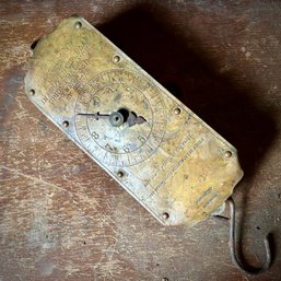 Antique Chatillon's Spring Balance Scale, Brass, Antique Hanging Scale (zone 5)