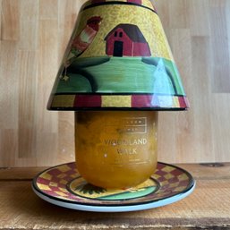 Ceramic Rooster Candle Plate And Lamp Shade (Lroom)