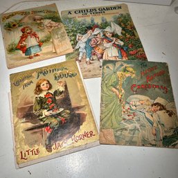 4 Antique Paper Children's Books, As Is (BSMT)