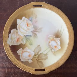 Vintage Reinhold Schlegelmilch Germany Floral Plate With Gold Accents (NH)