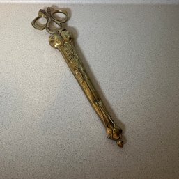 Pair Of Ornate Vintage Gold Tone Long Handled Scissors (kitchen)