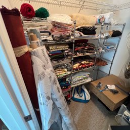 Tons Of Fabric With Metal Shelf Closet Organizer! (BR 1)