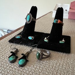 Sterling Silver And Stone Earring And Ring Sets (Master BR)