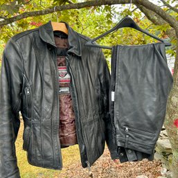 Wow! Vintage Ladies Leather Motorcycle Jacket & Chaps, FIRST GEAR (DC)