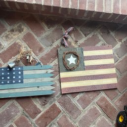 2 Wooden Americana Flag Decor (Porch)