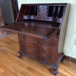 Master Craft Furniture Antique Secretary Desk W/ Curved Front, Ball & Claw Feet - Beautiful Piece (Kitchen)