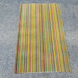 Chilewich Colorful Striped Outdoor Patio Rug With Rubber Backing